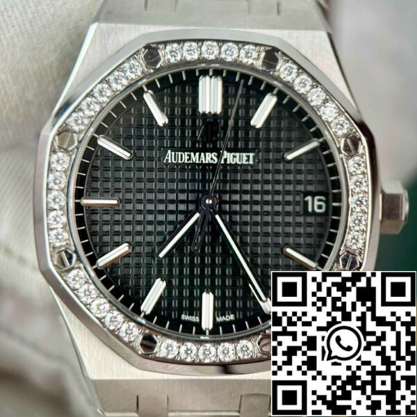 z4837255956876 e0ce6641221b8cd0c0b1194b00d059ee Реплика Audemars Piguet Royal Oak 15400ST.OO.1220ST.01 Custom Moissanite Diamonds