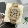 z4843018789186 b64c64de4147ef5cfc364f2c2e7f9ae3 Cartier De Santos personalizat complet cu pietre swarovski pentru bărbați placat cu aur galben pvd