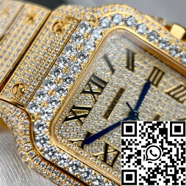 z4843018805600 9498fcb87a5f4a6eac38ae5caa989664 Cartier De Santos Custom fuld swarovski sten til mænd gult guld pvd belagt