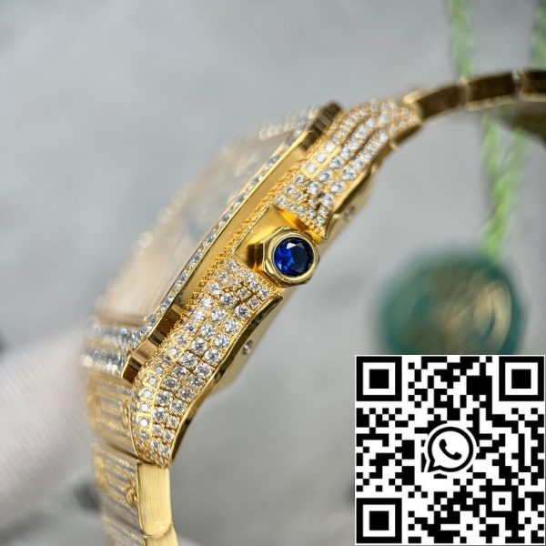 z4843018826503 cb6e763439464eb7c0f401ca30c7820d Cartier De Santos Custom pietra swarovski completa per gli uomini oro giallo placcato pvd