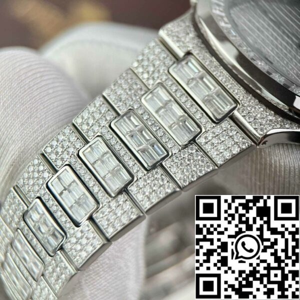 z4844773121814 ae1db2307f76c437a3acf16aa3e44c90 Replica Patek Philippe Nautilus Jumbo 5719/1G-001 custom full Moissanite diamonds