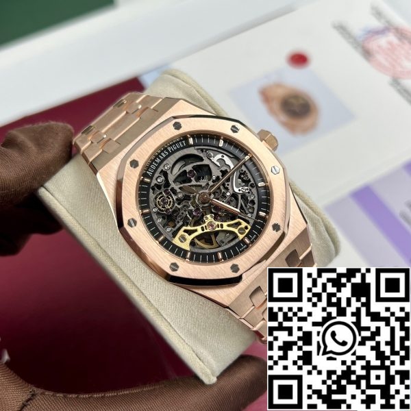 z4844776592713 0752e8286a78b4bd402ae239351e7279 Audemars Piguet Royal Oak 15407OR.OO.1220OR.01 Najlepsza edycja 1:1 18k różowe złoto owinięte