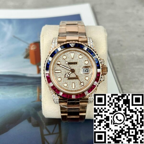 z4844777720696 7ba325fe890835b1745d647d95497480 aed47c7c 5502 4f35 9d4d d81c1dcbfff8 Rolex GMT-Master II 126755 SARU-DIAO Paras 1:1 Edition Rubiinikivi ja Moissanite 18k kultaa 18k kultaa