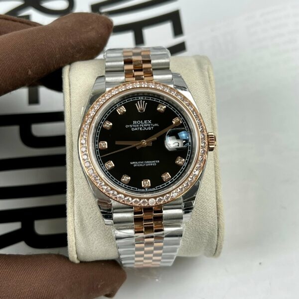 z4853944655482 c309efe7c41dbbddad2a220845f610fd scaled Rolex Datejust 36mm Black With Diamonds Dial 126281RBR 1:1 Best Edition EW Factory Black Dial Swiss ETA3235