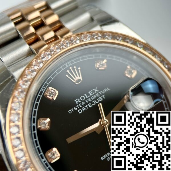 z4853944774029 b6b8e3cbf2f7cf7ea2a2a03b599192ac мащабирани Rolex Datejust 36mm черен с диаманти набиране 126281RBR 1: 1 най-доброто издание EW фабрика черен набиране швейцарски ETA3235