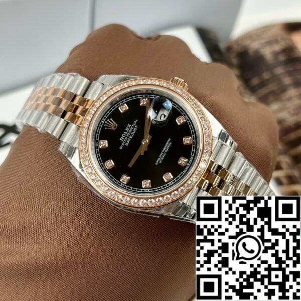 z4853945922454 4ced9c173afa9fd7b5d29915750b7f25 skaleret Rolex Datejust 36mm Black With Diamonds Dial 126281RBR 1:1 Best Edition EW Factory Black Dial Swiss ETA3235