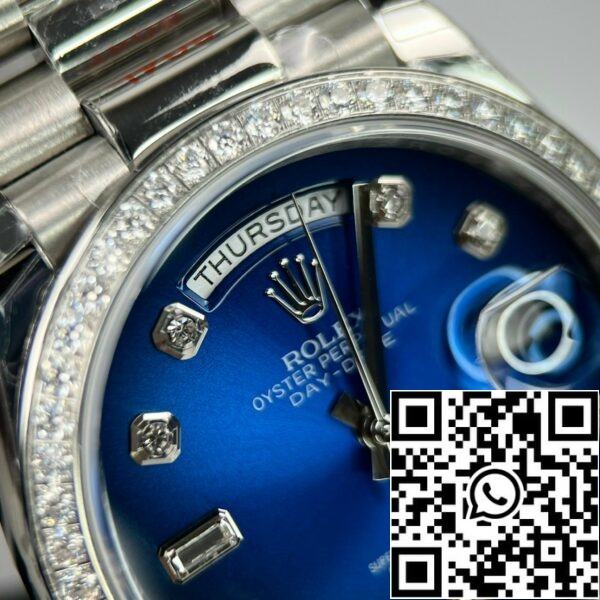 z4853950190596 300080c3724c3851104ac1f44f5c4ed4 Rolex Day Date M128349RBR-0016 Stein Lünette 1:1 Best Edition EW Factory Blue Dial