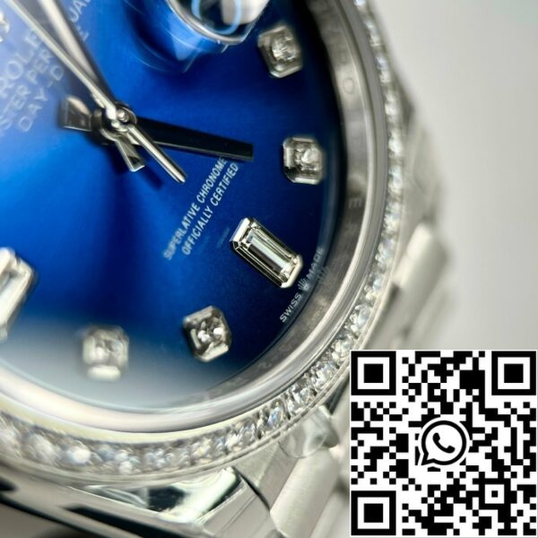 z4853950205518 7e961b8dde694706f1dd4f271375ba76 Rolex Day Date M128349RBR-0016 Stein Lünette 1:1 Best Edition EW Factory Blue Dial