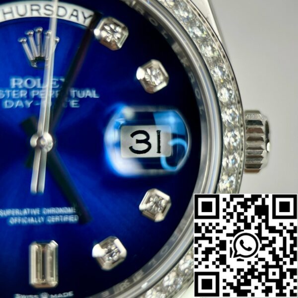 z4853950217092 e2127e8a52e9c5f94ed9c3fc3bdf3909 Rolex Day Date M128349RBR-0016 Lunetta di pietra 1:1 Best Edition EW Factory Quadrante blu