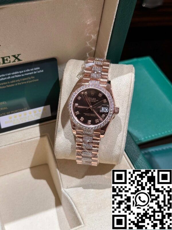 z4992332899621 62111f4446ea978243a2e436dcb88c04 1 01402bed 8473 42a4 a63d 77ed5c697dd7 Rolex Datejust 31 278275 ovit 18k rožnato zlato in diamanti 1:1 najboljše izdaje