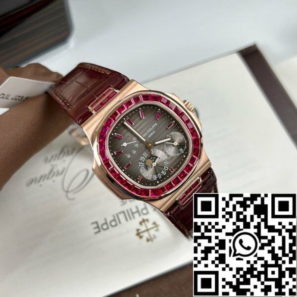 z5029362028636 f1be0275b65b839d39e13639115b378f Patek Philippe Nautilus 5712 18k rose gold 1:1 best Edition PPF Factory custom Ruby Stone