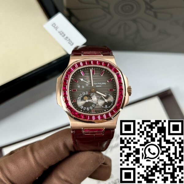 z5029362033232 384c123f987aae5621e5f394ef30790f Patek Philippe Nautilus 5712 18k or rose 1:1 best Edition PPF Factory custom Ruby Stone