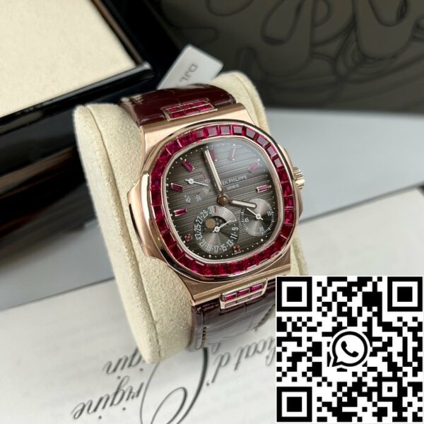 z5029362038500 aa42309dc1404f08142fe4b59ff62591 Patek Philippe Nautilus 5712 18k or rose 1:1 best Edition PPF Factory custom Ruby Stone