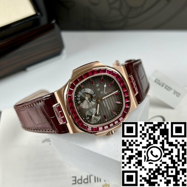 z5029362045098 30b0e3ffd7a7fcc12bcd2b2f6f24ed4b Patek Philippe Nautilus 5712 18k rose gold 1:1 legjobb kiadás PPF gyár egyedi Ruby Stone