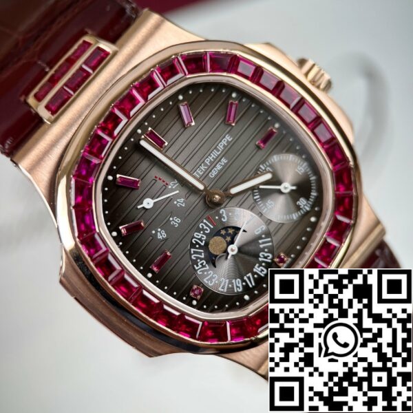 z5029362052659 c2f6123d43e30b8d86cbd5d4ccfdbc40 Patek Philippe Nautilus 5712 18k rose gold 1:1 legjobb kiadás PPF gyár egyedi Ruby Stone