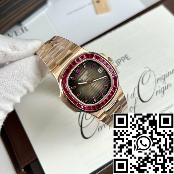 z5029364514035 47ed15c0b8c79c0d87b770064f4f1169 Patek Philippe Nautilus 5711 18k rose gold 1:1 legjobb kiadás PPF gyár egyedi Ruby Stone