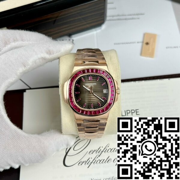 z5029364516381 475d5e21ce6781fcf1e4a2ab93e15ef3 Patek Philippe Nautilus 5711 18k roséguld 1:1 best Edition PPF Factory custom Ruby Stone