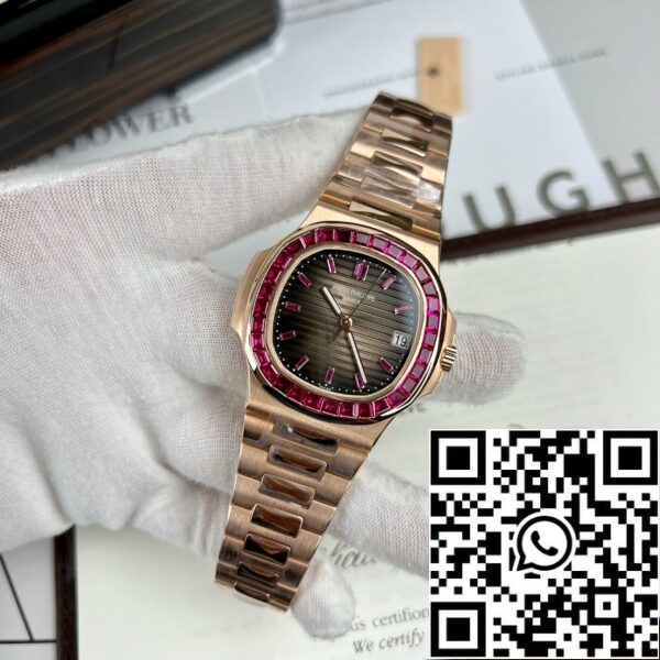 z5029364521011 bf24d5d26a18032d450f5de4fa4ad23c Patek Philippe Nautilus 5711 18k rose gold 1:1 najboljša izdaja PPF Factory custom Ruby Stone