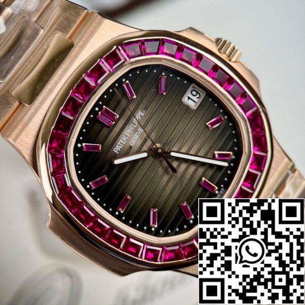 z5029364530616 b8175a03334d2625948b9dcccdd0d3e9 Patek Philippe Nautilus 5711 18k rose gold 1:1 legjobb kiadás PPF gyár egyedi Ruby Stone