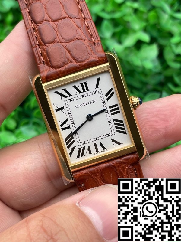 z5252321393250 4d7be7cedf11d898477ebdc189d5e13f Cartier Tank W5200026 1:1 Best Edition BV Factory Oro giallo Cinturino in pelle marrone