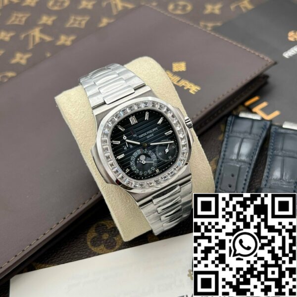 z5270694356557 c8a2c1facdca0478f43a574c1fe043c5 Patek Philippe Nautilus 5712/1R-001 1:1 Best Edition GR Factory kék számlap és kő