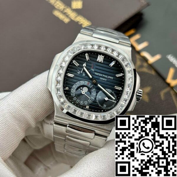 z5270694372206 ea637afa01c53d4cb2713c0e716e993c Patek Philippe Nautilus 5712/1R-001 1:1 Najlepsza edycja GR Factory Niebieska tarcza i kamień