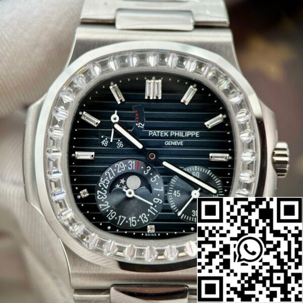 z5270694457206 5e13e07ed91a895f8f1b9890b657a647 Patek Philippe Nautilus 5712/1R-001 1:1 Beste Editie GR Fabrieksblauwe Wijzerplaat en Steen