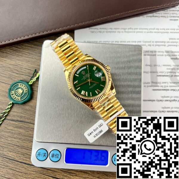 z5273289348593 7219a124559111c0a48b4c6409e9f9ad f8595abd eea9 4e6d a9ea e8956d68cc9d Rolex Day-Date 40 Yellow Gold 228238 Green Rom 1:1 best edition 175 gram V3 GM Factory CounterWeight Version