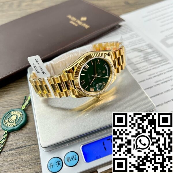 z5273289352269 d3468c8a667bb3384e51bcf4e02de769 04299a89 de78 4c33 a671 b0724cac02b5 Rolex Day-Date 40 Geelgoud 228238 Green Rom 1:1 beste uitgave 175 gram V3 GM Factory CounterWeight Version