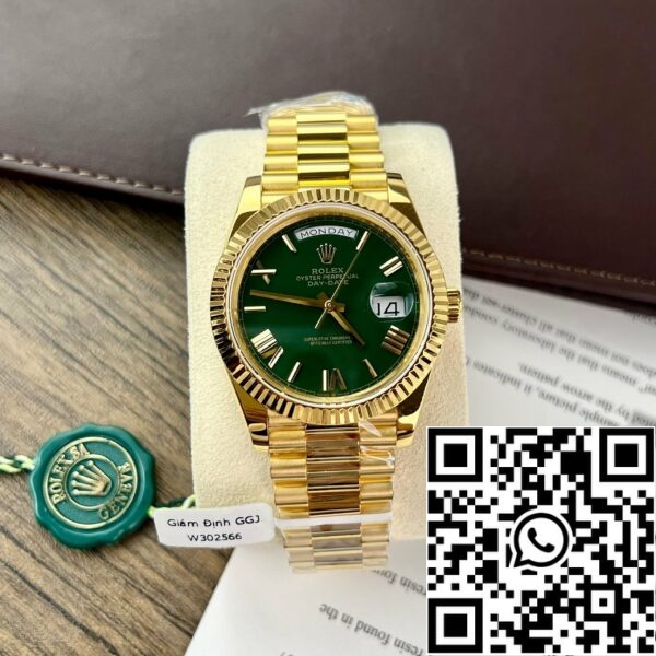 z5273289365547 2bf99eccdd1fac4a04122224e38ea478 84c38e37 1b9e 4e75 9f4d 78e33af0dcf7 Rolex Day-Date 40 Yellow Gold 228238 Green Rom 1:1 best edition 175 gram V3 GM Factory CounterWeight Version