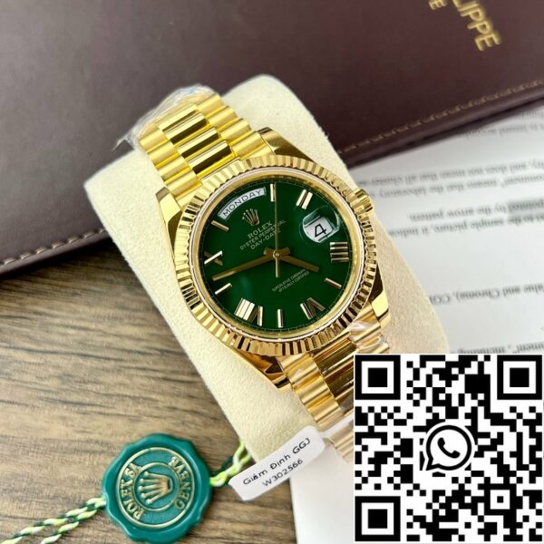 z5273289371516 807b21f5dc0a64d9999fa1ede5033854 5ba0a186 f128 4872 a6d8 fa1054a5f465 Rolex Day-Date 40 Geelgoud 228238 Groene Rom 1:1 beste uitgave 175 gram V3 GM Fabrieks Tegengewicht Versie