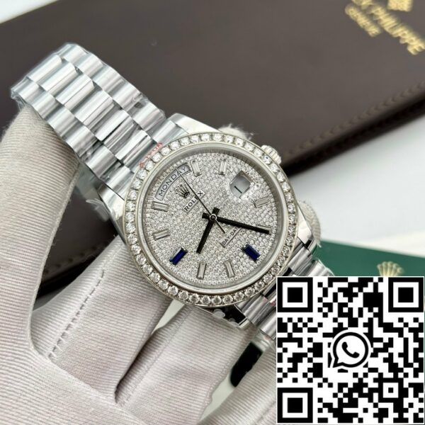 z5277951928029 1bd32500ab0b661ee8fbaf707ffa7eb3 119d3113 ab89 4c2c ad72 15cabd8b3fac Rolex Day Date 40 228349RBR Bezel Diamonds Dial 1:1 Best Edition GM Factory V2 Wersja z przeciwwagą