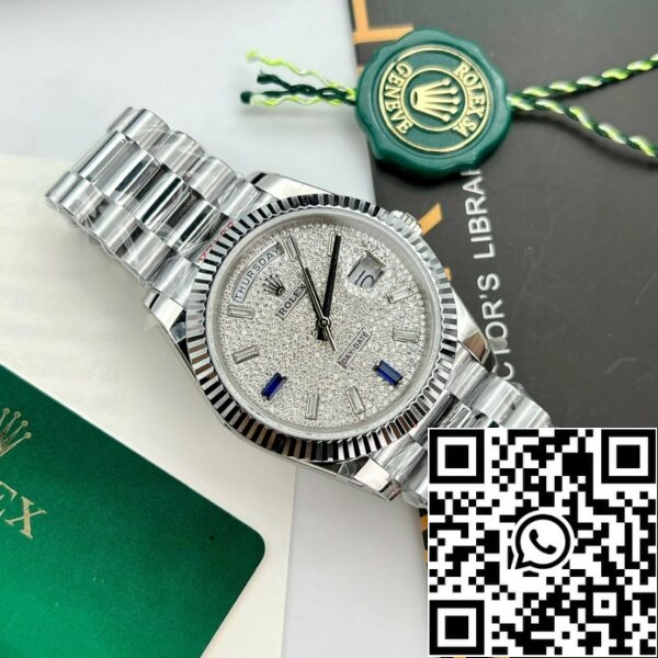 z5277959304955 4905cd6b58725f65d975fd7ac8e36297 3d377e6f 0e37 4242 b253 56d432ebd50e Rolex Day Date 40 228349RBR Pave Diamonds Dial 1:1 Best Edition GM Factory V2 Versione Contrappeso