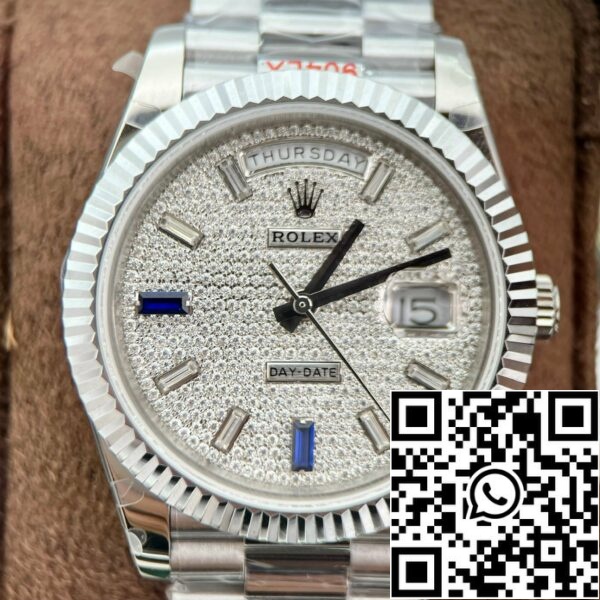 z5277959312805 26a515725d1a8bd7a2993ec44bd19540 24cf4d03 85d9 4c6f 8b3a 0aa0321e8a82 Rolex Day Date 40 228349RBR Pave Diamonds Dial 1:1 Best Edition GM Factory V2 vastapaino versio