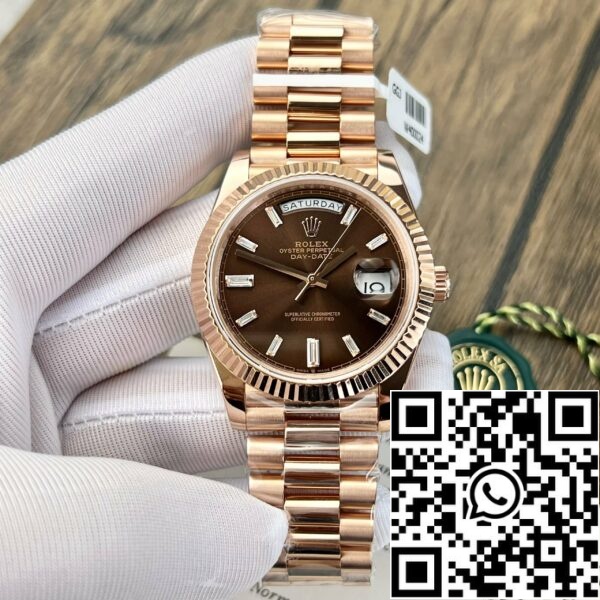 z5285992840367 f5f5a1aa49a170db1ada0f2709d3dee3 2d54ba16 003a 4fe1 a568 9e79f0b67959 Rolex Day Date M228235-0003 18k guldpläterad 1:1 Best Edition GM Factory V3 Chocolate Dial Counterweight Version