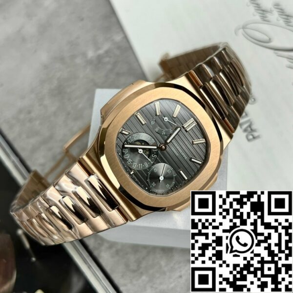 z5296252717344 5e77705dcea0b89261dfd76498bd9262 Patek Philippe Nautilus 5712/1R-001 1:1 Best Edition GR Factory Szara tarcza Różowe złoto