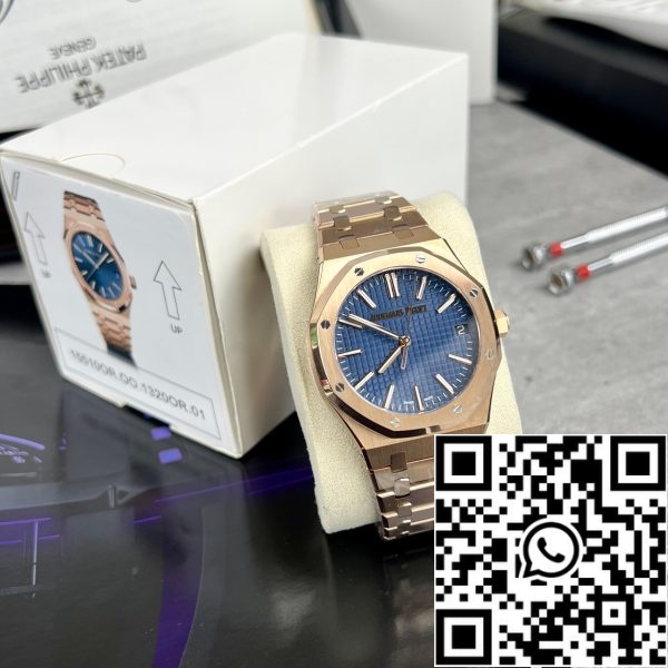 z5296257785719 c4af909d5d358a0d6f0b9f6bb851d1f4 Audemars Piguet Royal Oak 15510 1:1 Best Edition APS Factory Blue Dial розовое золото