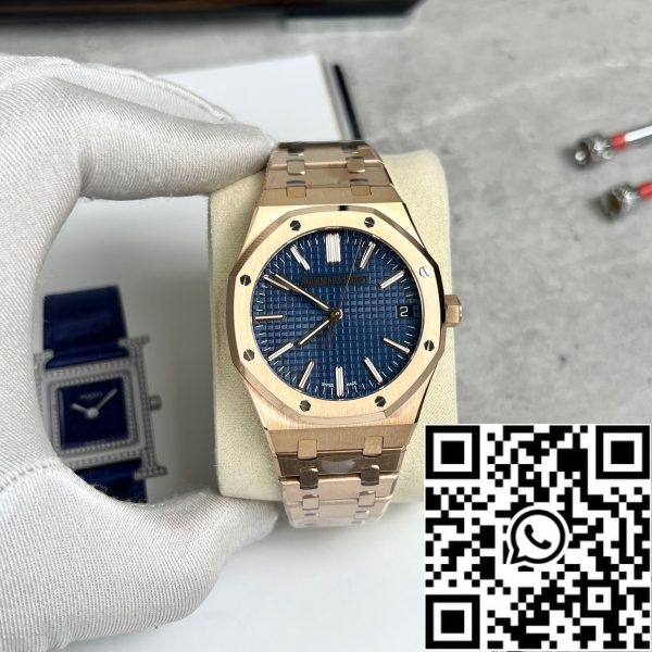 z5296257790404 faa5202cc38d5be630ccf2c937a296a8 Audemars Piguet Royal Oak 15510 1:1 Best Edition APS Factory Blue Dial розово злато