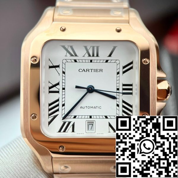 z5296269509414 8d89db4c5c8d80e870d79a47e35396fd Cartier De Santos rostfritt stålfodral BV Factory 1:1 Best Edition vit urtavla roséguld senaste versionen