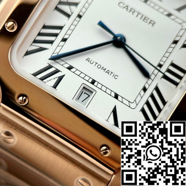 z5296269521533 cacd04ac9c4772edd3c5e7d5f9a9c37c Cartier De Santos rostfritt stålfodral BV Factory 1:1 Best Edition vit urtavla roséguld nyaste versionen