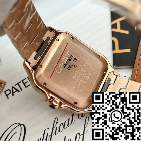 z5296269541295 e840f6dc282e02fe40ba71dc603f667b Cartier De Santos από ανοξείδωτο χάλυβα υπόθεση BV εργοστάσιο 1:1 Best Edition White Dial Rose χρυσό νεότερη έκδοση