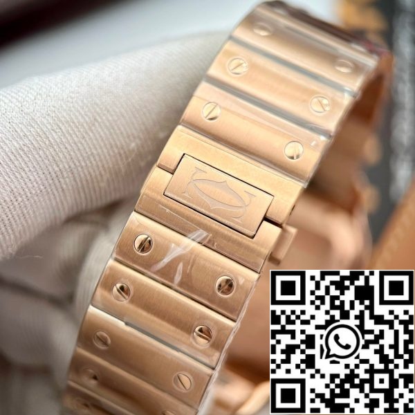 z5296269552897 c5294150ff8de2eb295c8eb563b30804 Cartier De Santos Stainless Steel Case BV Factory 1:1 Best Edition White Dial Rose gold nyeste version