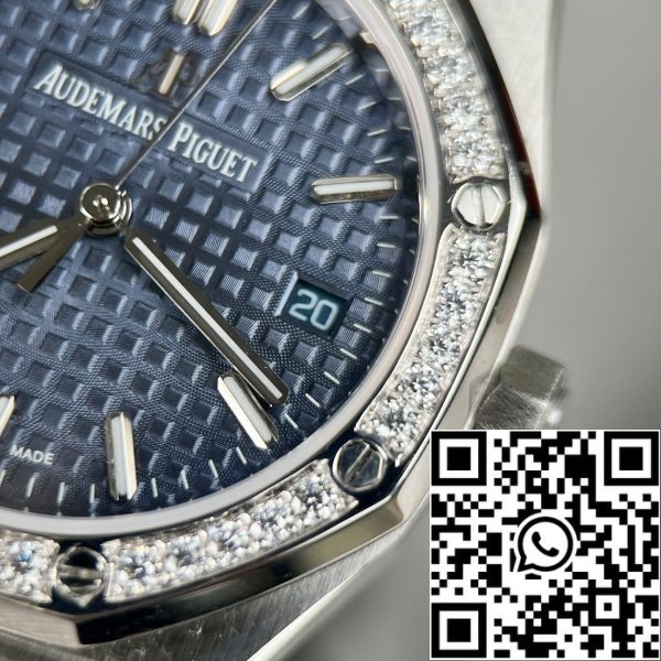 z5300192531287 2c9262e237d3407bdd046a051ae392e3 Audemars Piguet Royal Oak 67651IP.ZZ.1261IP.01 1:1 Mejor Edición ZF Factory Esfera azul Bisel moissanita