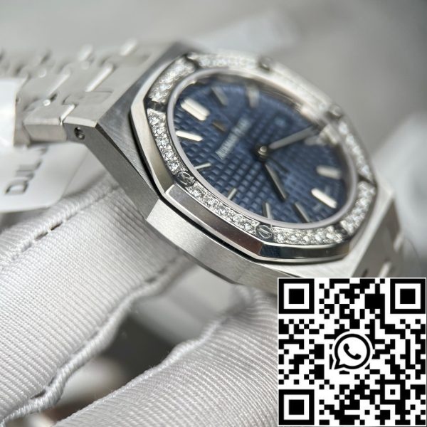 z5300192571776 ddd09dc977d5cfab4313972d2da2025b Audemars Piguet Royal Oak 67651IP.ZZ.1261IP.01 1:1 Best Edition ZF Factory Quadrante blu Lunetta in moissanite