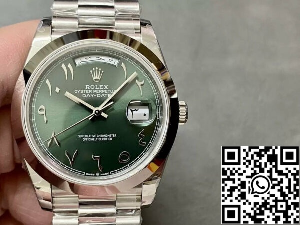 z5331952166876 9d0bed56613ea2b904c618e0a8507a40 Rolex Day Date 40 M228206-0048 Arabic Green Dial 1:1 Best Edition GM Factory V3 Tegengewicht Versie