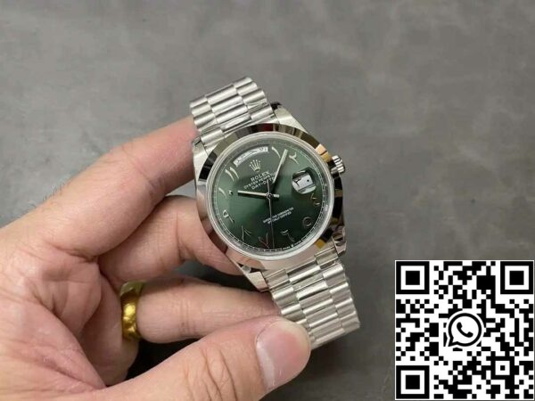 z5331952628348 32790ee469637901d79b3e598fa4e02c Rolex Day Date 40 M228206-0048 Mostrador árabe verde 1:1 Best Edition GM Factory V3 Counterweight Version