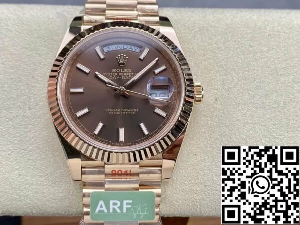 z5333000456675 8b6e2e9c4f63e2a1ca329959e21563d4 Rolex Day Date 40 M228235-0053 Cadran chocolat 1:1 Best Edition AR Factory 3255 Movement