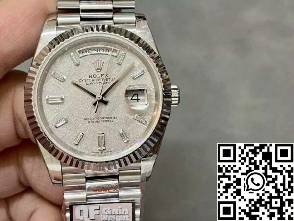 z5336668652853 39346255551bb7b372f66ed34ede2651 Rolex Day Date 40 M228236-0011 Метеорит Бриллиантовый Циферблат1:1 Лучшее издание QF Factory 183 грамма