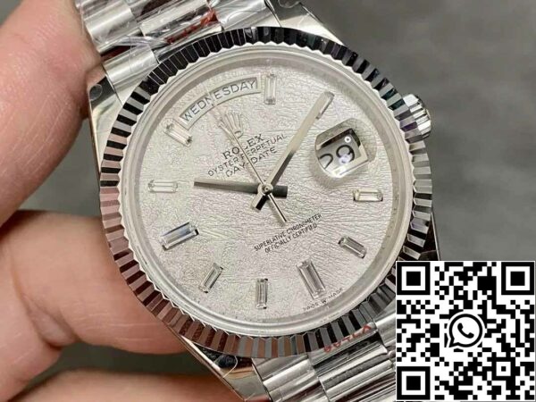 z5337717566583 127091832692a535b42ed16fd9fd68eb Rolex Day Date 40 m228236-0011 Meteorite Diamond Dial 1:1 Най-добро издание GM Factory V3 Counterweight Version