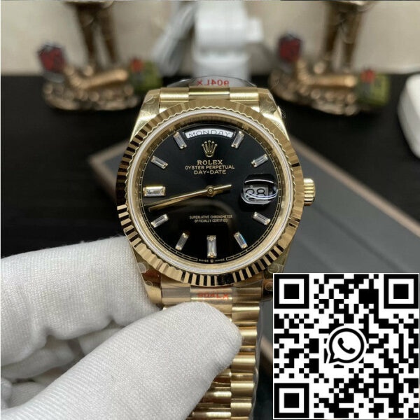 z5337726978628 ef2164adeeab972c17f5b7866f4d5492 Rolex Day Date 40 M228238 -0004 Black Diamond Dial 1:1 Best Edition GM Factory V3 Counterweight Version